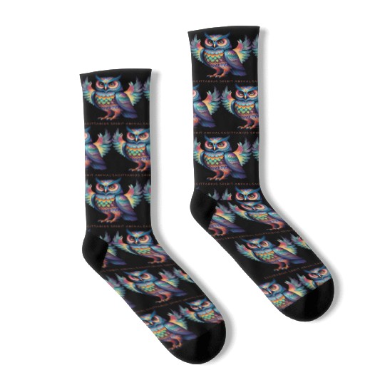 Sagittarius Spirit Animal Owl Alebrije Male Socks