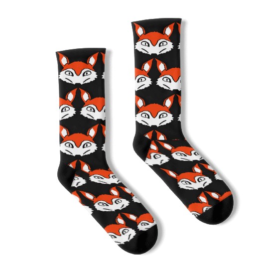 Fox Evil Look Dangerous Crazy Wild Animal Fun Face Socks