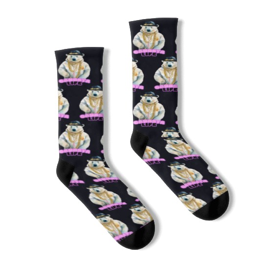 Gangsta Life Polar Bear Socks