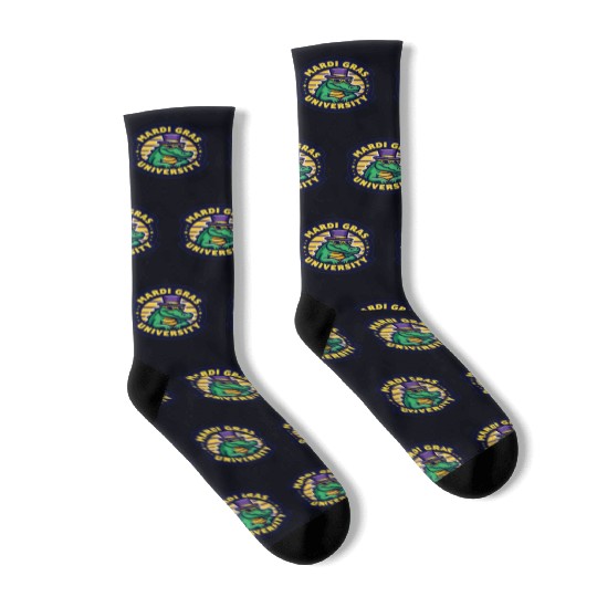 Mardi Gras University Alligator Men's Mardi Gras Socks