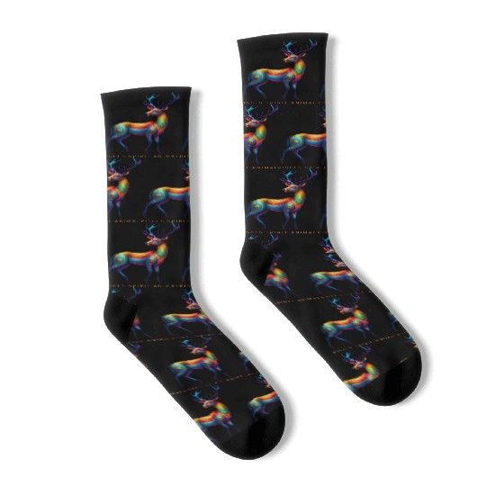 Pisces Spirit Animal Deer Alebrije Socks