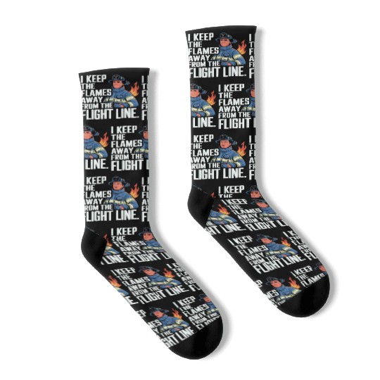 Airport Firefighter Fire Rescue Fireman Firewoman Socks