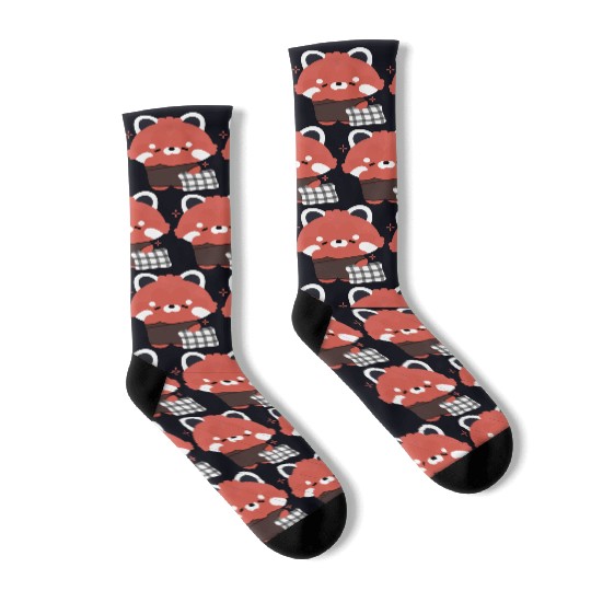 Sleepy Red Panda Socks