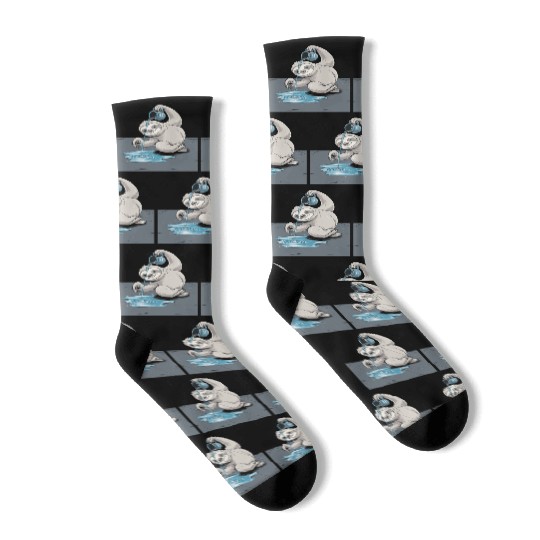 Aquarius Zodiac Sloth Pouring Water with Charm Socks