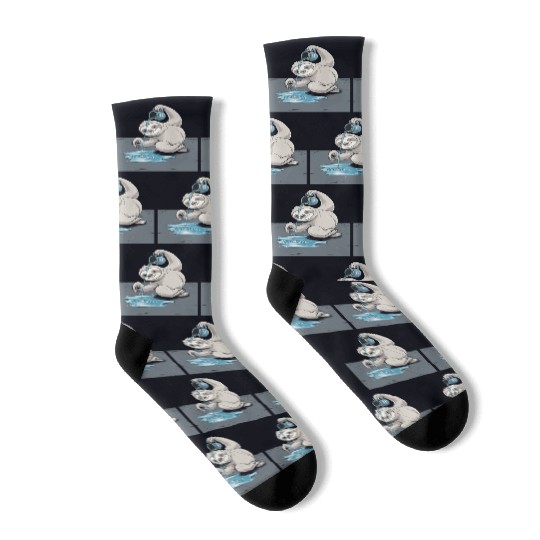 Aquarius Zodiac Sloth Pouring Water with Charm Socks