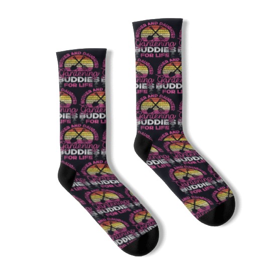 Plant Lover Gardening Mom Daughter Socks