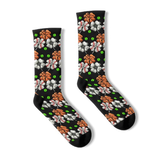 St Patricks Shamrock Basketball Baseball Soccer Socks