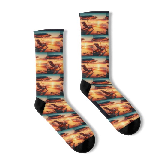 sunset beach Socks