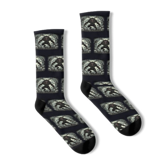 Wendigo Monster Deer Easter Werewolf Creepy Socks