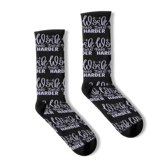 Work Hard Sweat Harder Motivational Gym Workout Socks