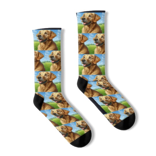 Realistic Golden Retriever Socks