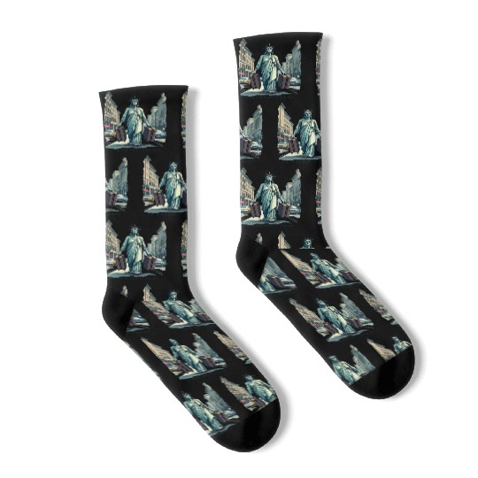 Funny Statue of Liberty USA America Sarcasm Socks