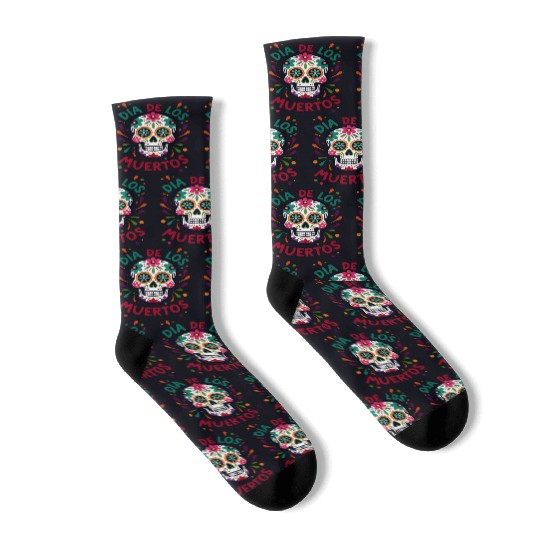 Mexico Día de los Muertos Skull Socks