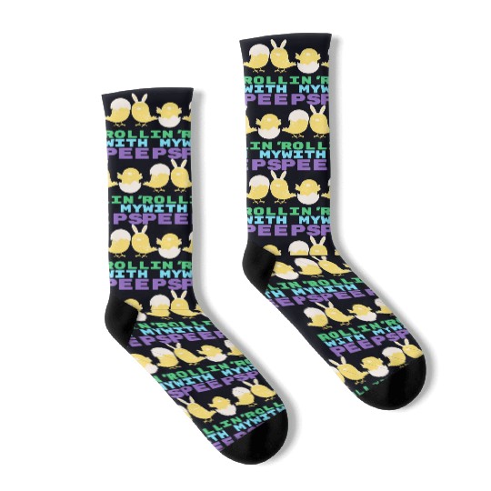 Rollin' with My Peeps Easter 420 Socks