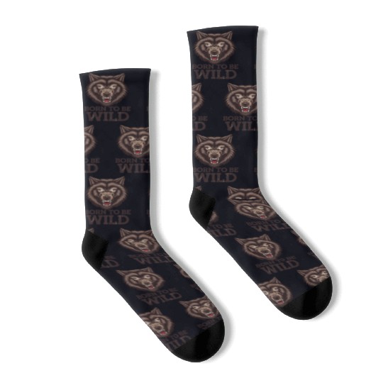 Born to Be Wild Wolf: Untamed Alpha Spirit Socks