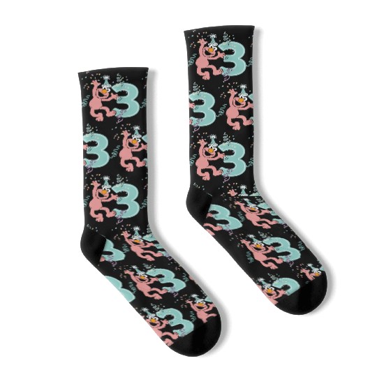 Sesame Street Birthday Design With Elmo 3 Years Socks