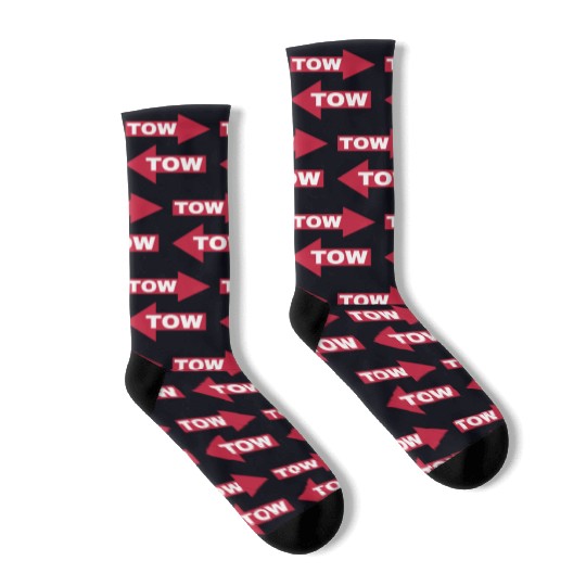 tow arrow red moving automotive because racecar Socks