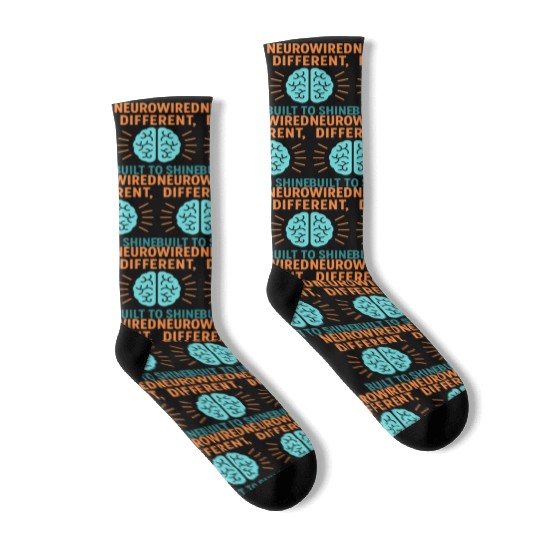 Mental Health Inspiration, neuro-wired different Socks