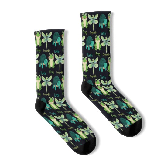 Subtle Political Frog Dragonfly Turtle Women Men Socks