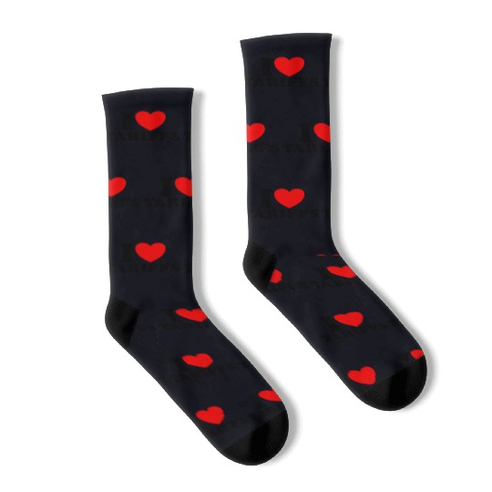 I Love Tariffs Red Heart Funny Trump Tariff Socks