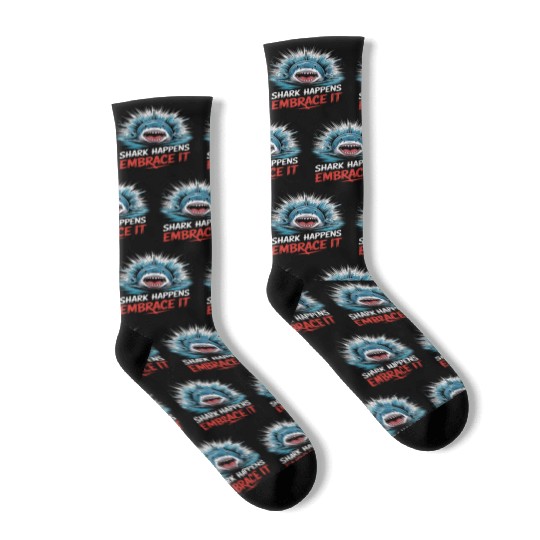 Shark Happens Embrace it Shark Diver Socks