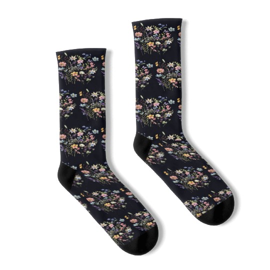 Vibrant Wildflower Bouquet Socks
