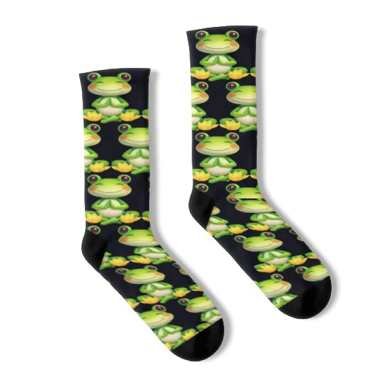 Zen Frog – Peaceful Meditation Frog Design Socks