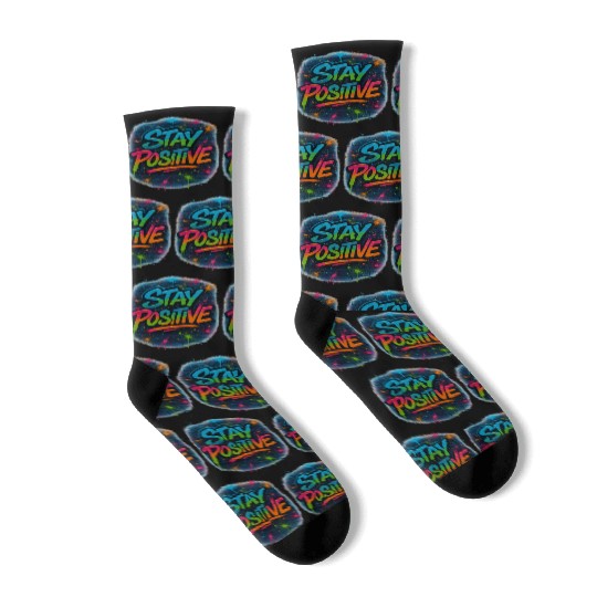 Graffiti Style Stay Positive Urban Art Socks