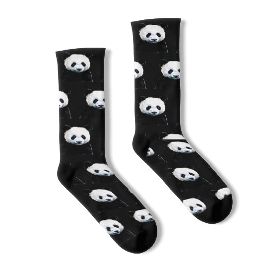 Panda Illustration Socks