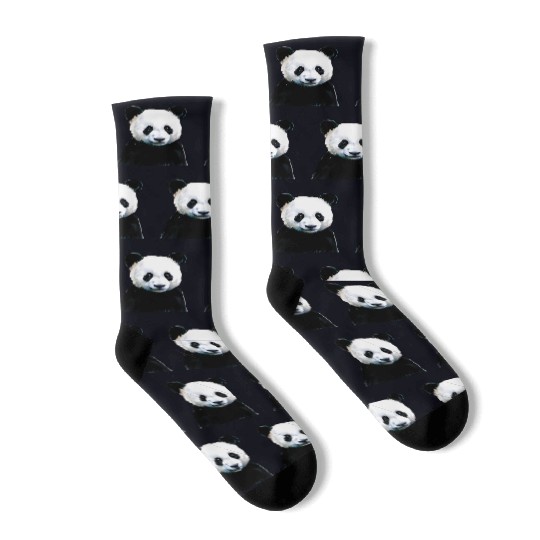 Panda Illustration Socks