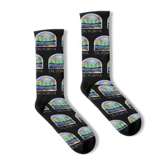 Retro Yosemite National Park California Socks