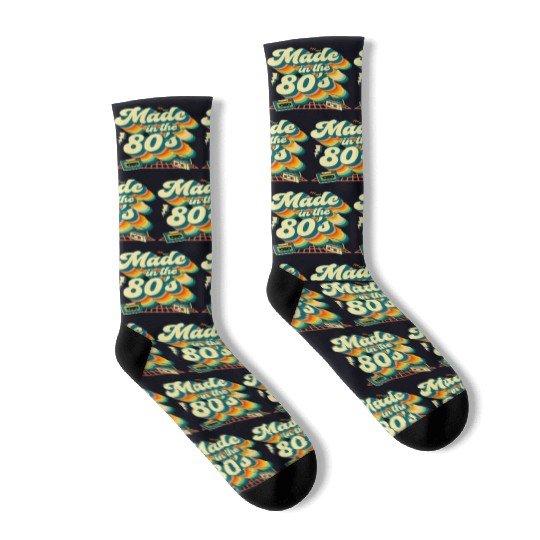 made in the 80s retro groovy Socks