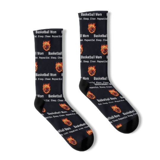 basketball mom Socks, Eat, Sleep, Cheer, Repeat