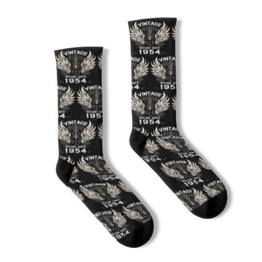 Vintage Rockin' Since 1954, 71 Years of Retro Cool Socks