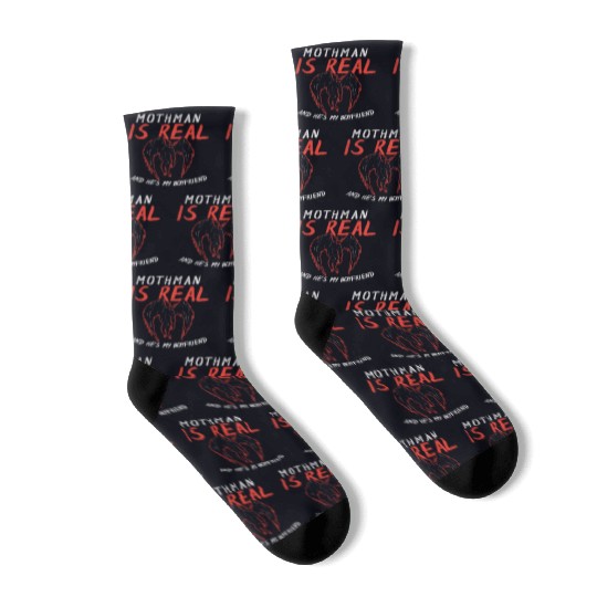 Mothman Is My Boyfriend For Cryptid Lover Socks