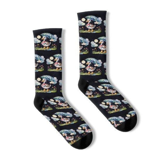 Rainy Day Duck Design Socks