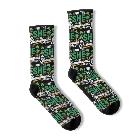 Irish Clover Shenanigans Lucky Charm Womens Comfy Socks