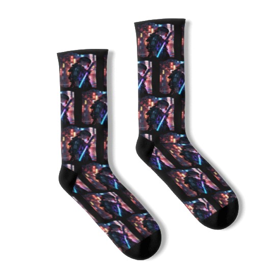 Cyberpunk Samurai Girl Socks