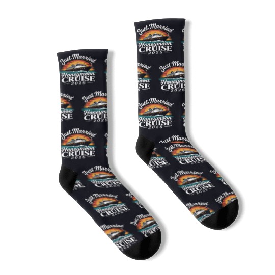 Just Married Honeymoon Cruise 2025 Adventure Socks