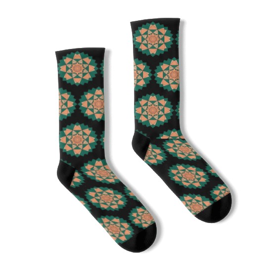 Abstract Starburst Mandala Socks