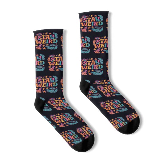 Stay Weird – Funky Retro Design Socks