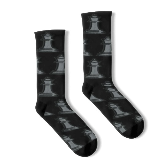 Chess piece embroidered Socks
