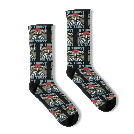 Flight Instructor In Thrust We Trust Pilot School Socks