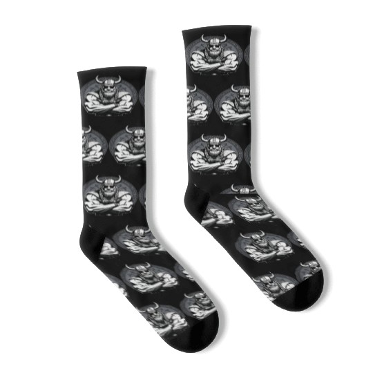 Viking Warrior Man Odin Thor Norman Walhalla Socks