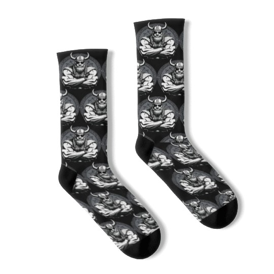 Viking Warrior Man Odin Thor Norman Walhalla Socks