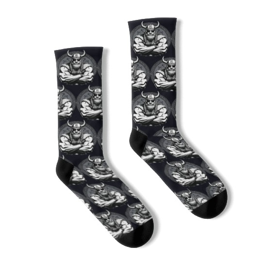 Viking Warrior Man Odin Thor Norman Walhalla Socks