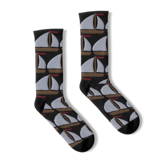 Sailboat embroidered Socks