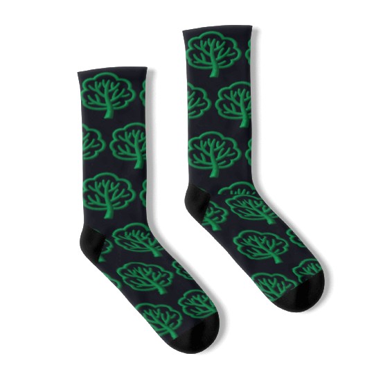Tree embroidered Socks