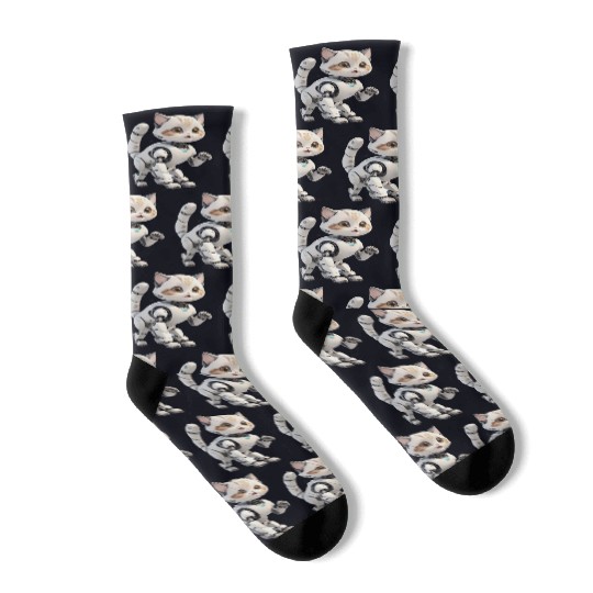 Cat Robot Socks