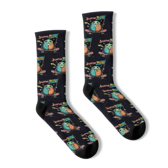 Bug Race Insect Racing Theme Socks